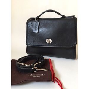 Vintage Black Coach Court Bag made in USA